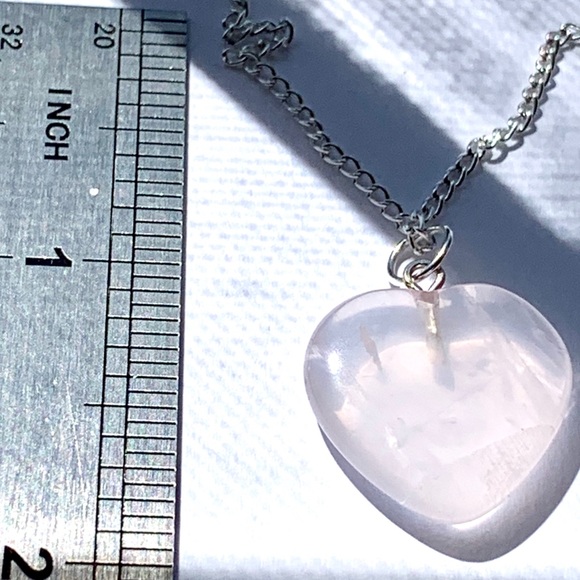 Rose Quartz Heart Necklace - Picture 3 of 7